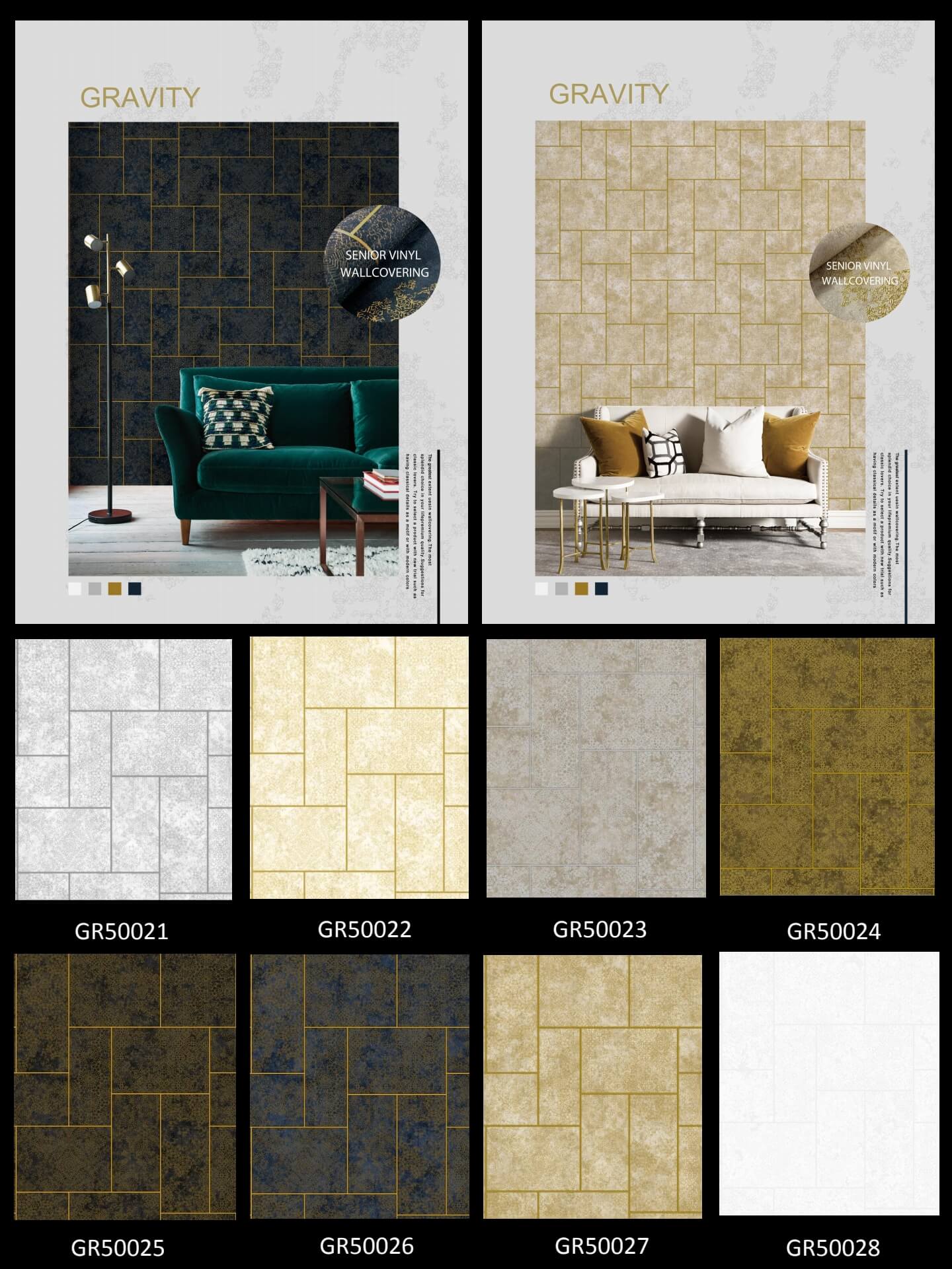 Liquid Marble Geometric Wallpaper in Charcoal & Gold from China