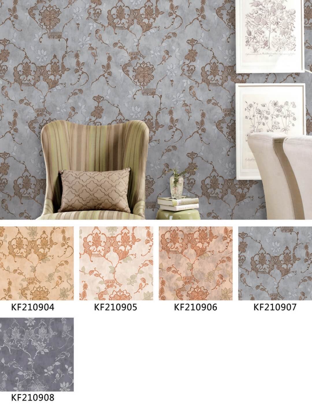 Heavy Embossed Italian Vinyl Wallpaper from China manufacturer Max